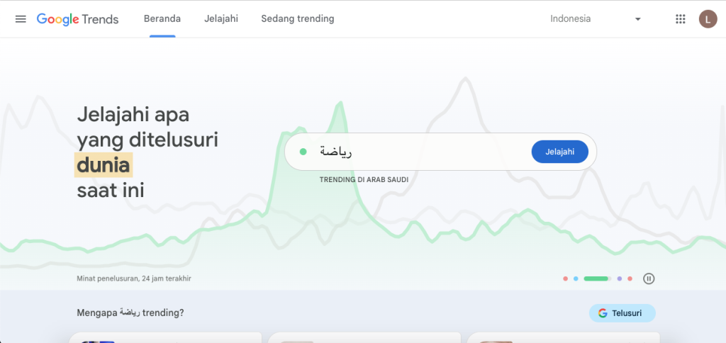 Tampilan google trend