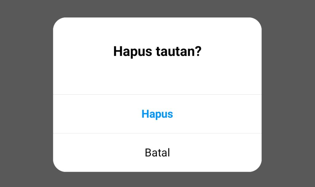 konfirmasi penghapusan